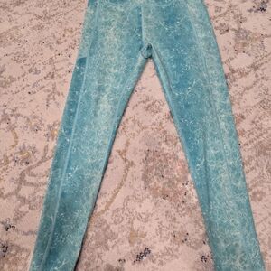 Victoria's Secret On Point Flow Teal Marble Leggings